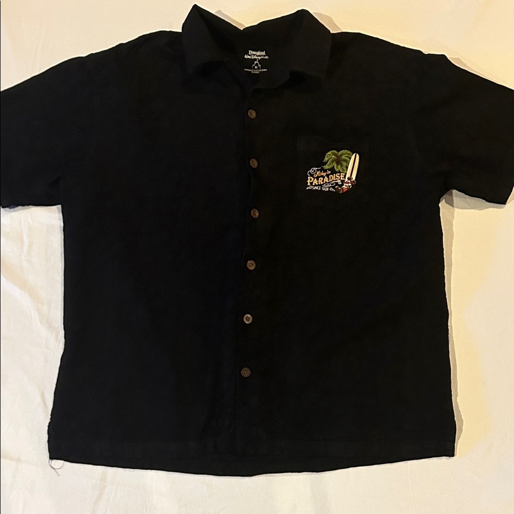 Disney Mickey Mouse Paradise Black Men's button down Shirt